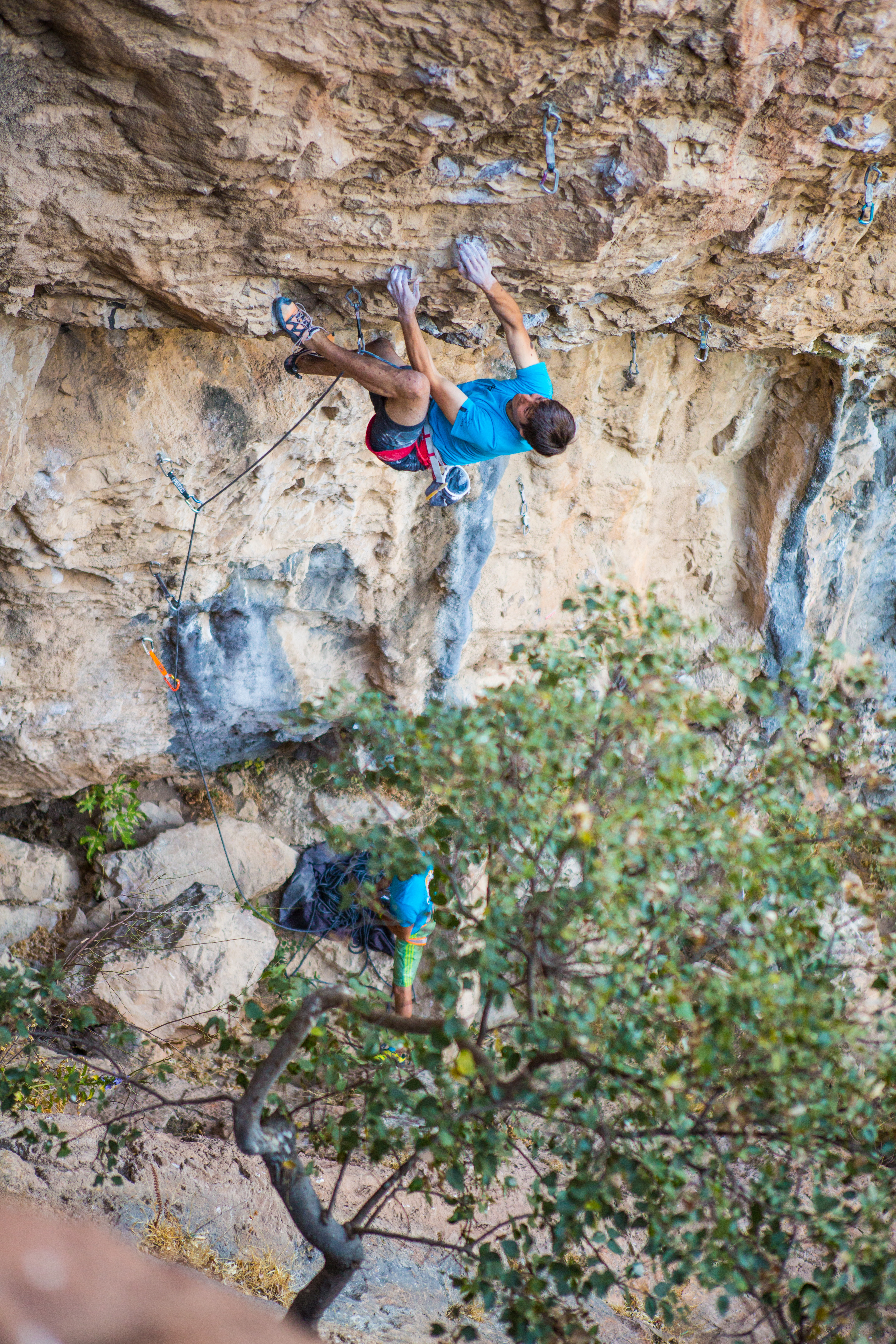 David Firnenburg sends 8c during the Petzl Rock Trip in Greece. 