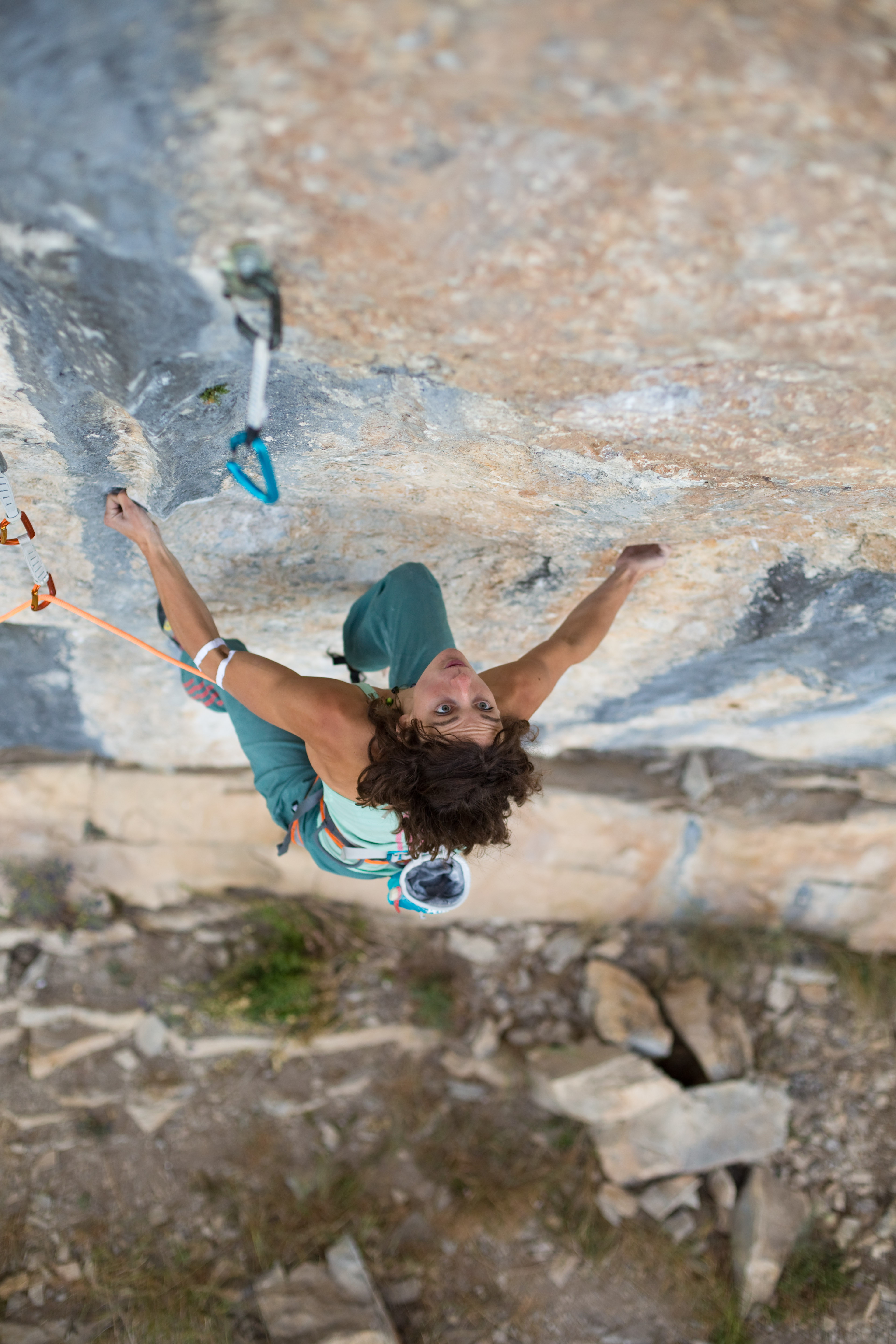Melissa Le Nevé hiking "Bah Bah Black Sheep" 8c/+ marking the hardest female ascent in Ceuse, France.
