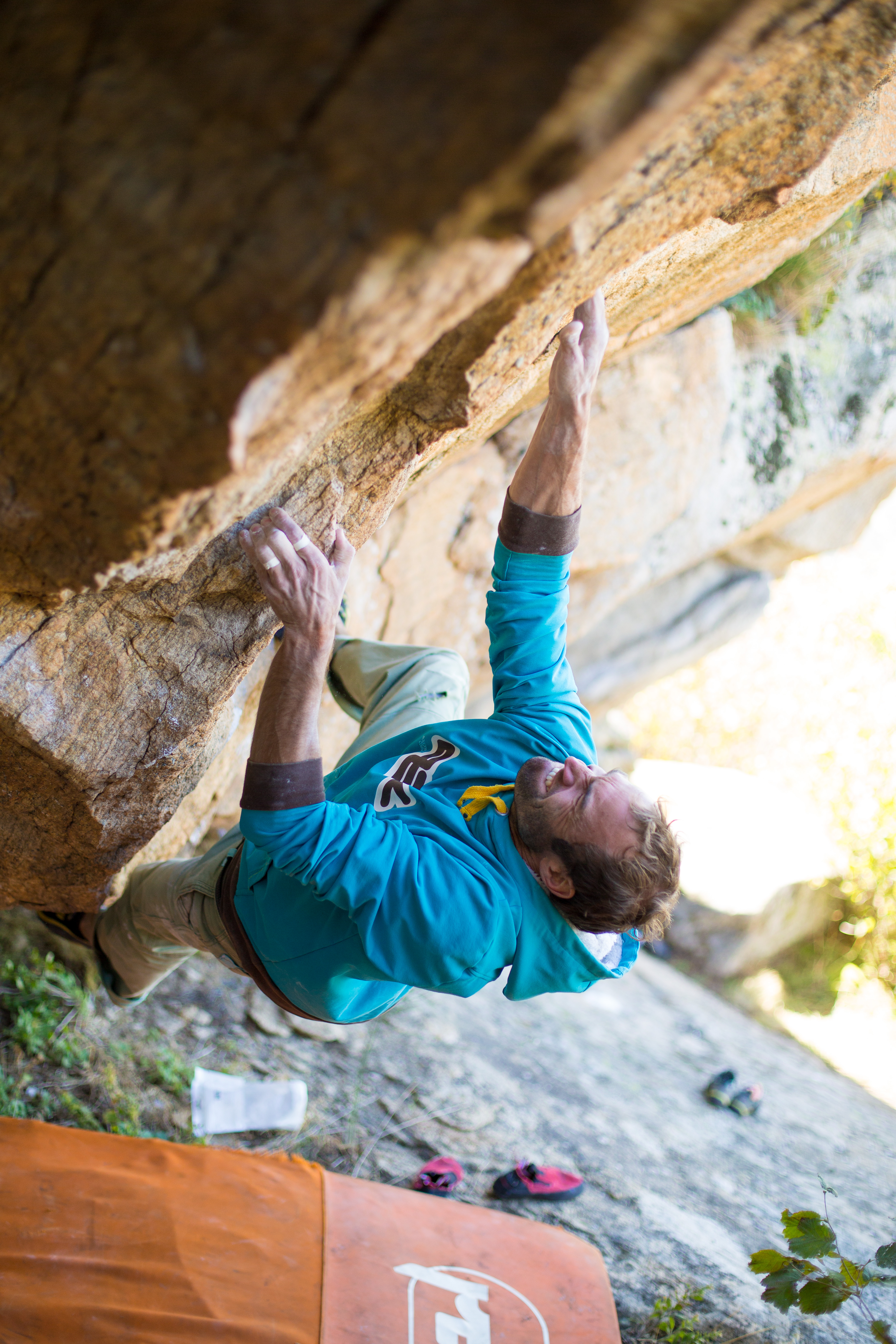 Michael Fuselier trying hard during the Petzl Rock Trip in Prilep, Macedonia. 